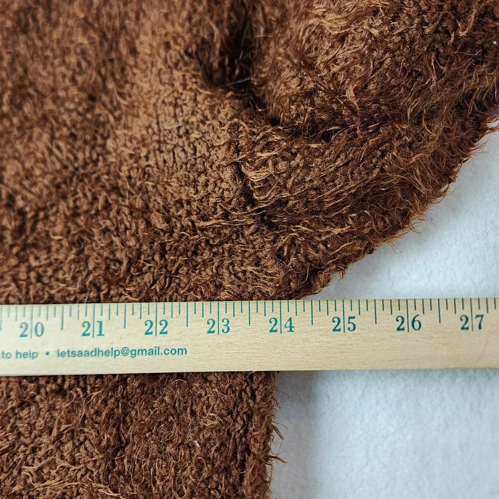 Free People Chocolate Brown Eyelash Sweater Women Small Fuzzy Oversize Soft Cozy